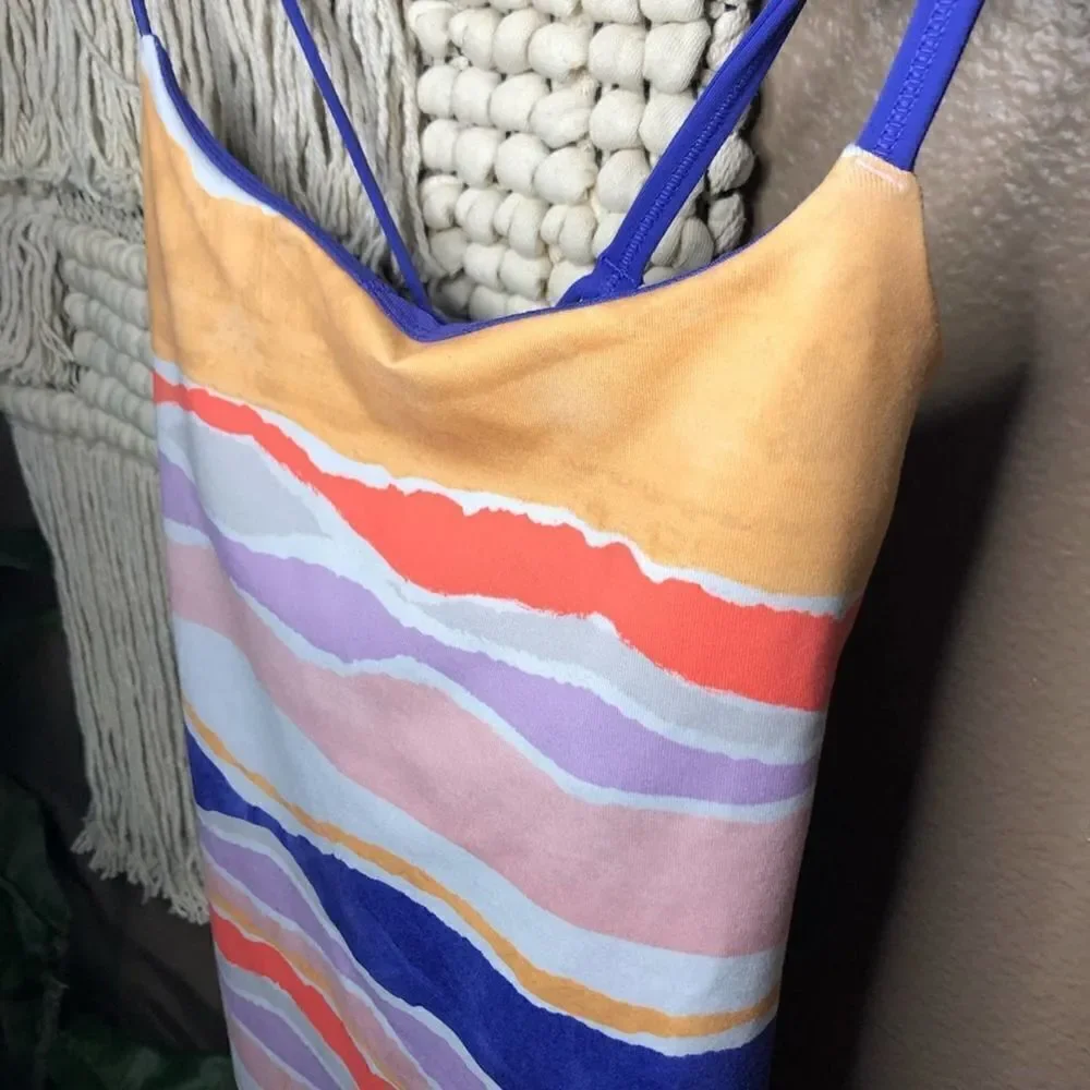 Lululemon Dancing Warrior Bleacher Stripe Top